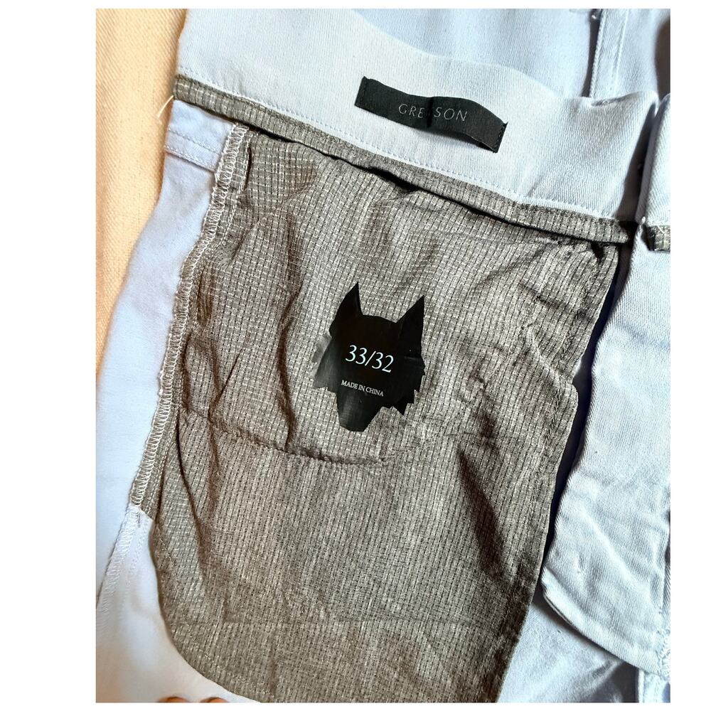 Greyson Armonk 5-Pocket Golf Pants Men's Size 33x32 Light Blue Cotton Stretch
